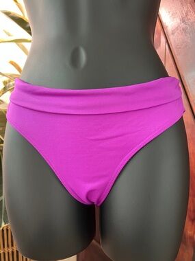 Vibrant Purple Fold-Over Bikini Bottom